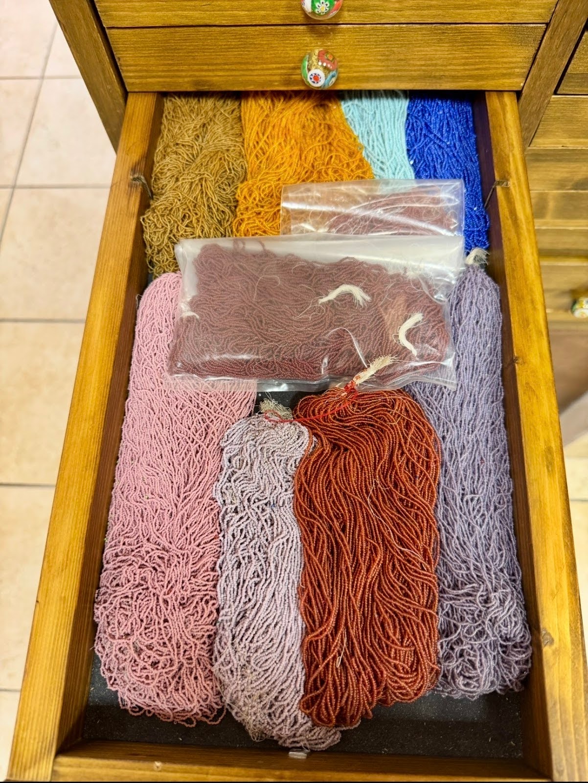 Strung conterie at Luisa Conventi’s museum. Photography Credit: Claire Johnston